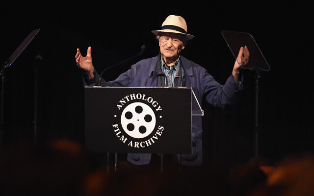 Filmmaker Jonas Mekas attends The Anthology Film Archives Benefit and Auction in New York City, March 2, 2017. (Nicholas Hunt/Getty Images for Anthology Film Archives/ via JTA)