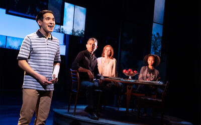 Zachary Noah Piser is taking over the role of Evan Hansen on Broadway full-time, becoming the first Asian American actor to do so. (Matthew Murphy/ via JTA)