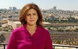 Shireen Abu Akleh, 51, a veteran Al Jazeera journalist who was shot and killed during clashes between IDF troops and Palestinian gunmen while covering an IDF raid in Jenin on Wednesday, May 11, 2022. (Courtesy)