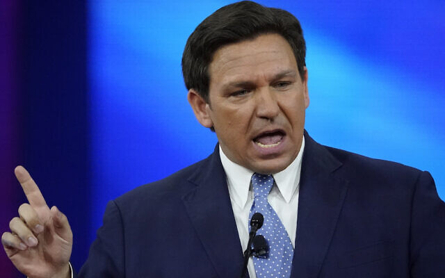 Florida Gov. Ron DeSantis speaks at the Conservative Political Action Conference (CPAC), Feb. 24, 2022, in Orlando, Fla.  (AP Photo/John Raoux, File)