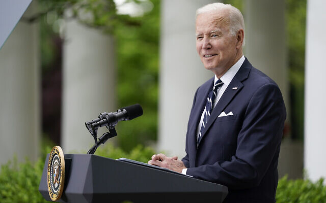 US President Joe Biden speaks during a Cinco de Mayo event in the Rose Garden of the White House, May 5, 2022, in Washington. (AP Photo/Evan Vucci)
