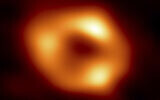 This image released by the Event Horizon Telescope Collaboration, on May 12, 2022, shows a black hole at the center of our Milky Way galaxy. (Event Horizon Telescope Collaboration via AP)