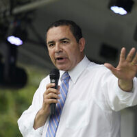 Rep. Henry Cuellar speaks at a campaign event on May 4, 2022 in San Antonio, Texas. (AP Photo/Eric Gay)