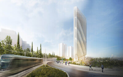 Jerusalem's proposed 'Burj Khalifa,' the Epstein Building. (AS + GG Architecture)