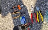 Tools that police believe suspects intended to use to sabotage the celebrations planned for the Lag B'Omer holiday on Mount Meron in northern Israel, which were seized on May 18, 2022. (Israel Police)