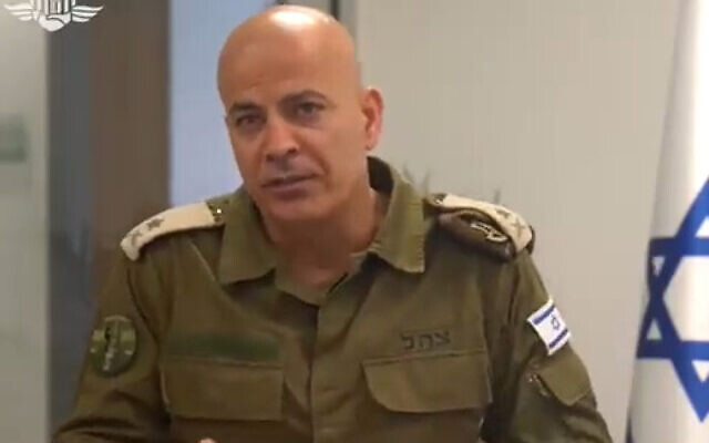 Military liaison to the Palestinians, Maj. Gen. Ghassan Alian, issues a video statement, May 28, 2022. (Screenshot)