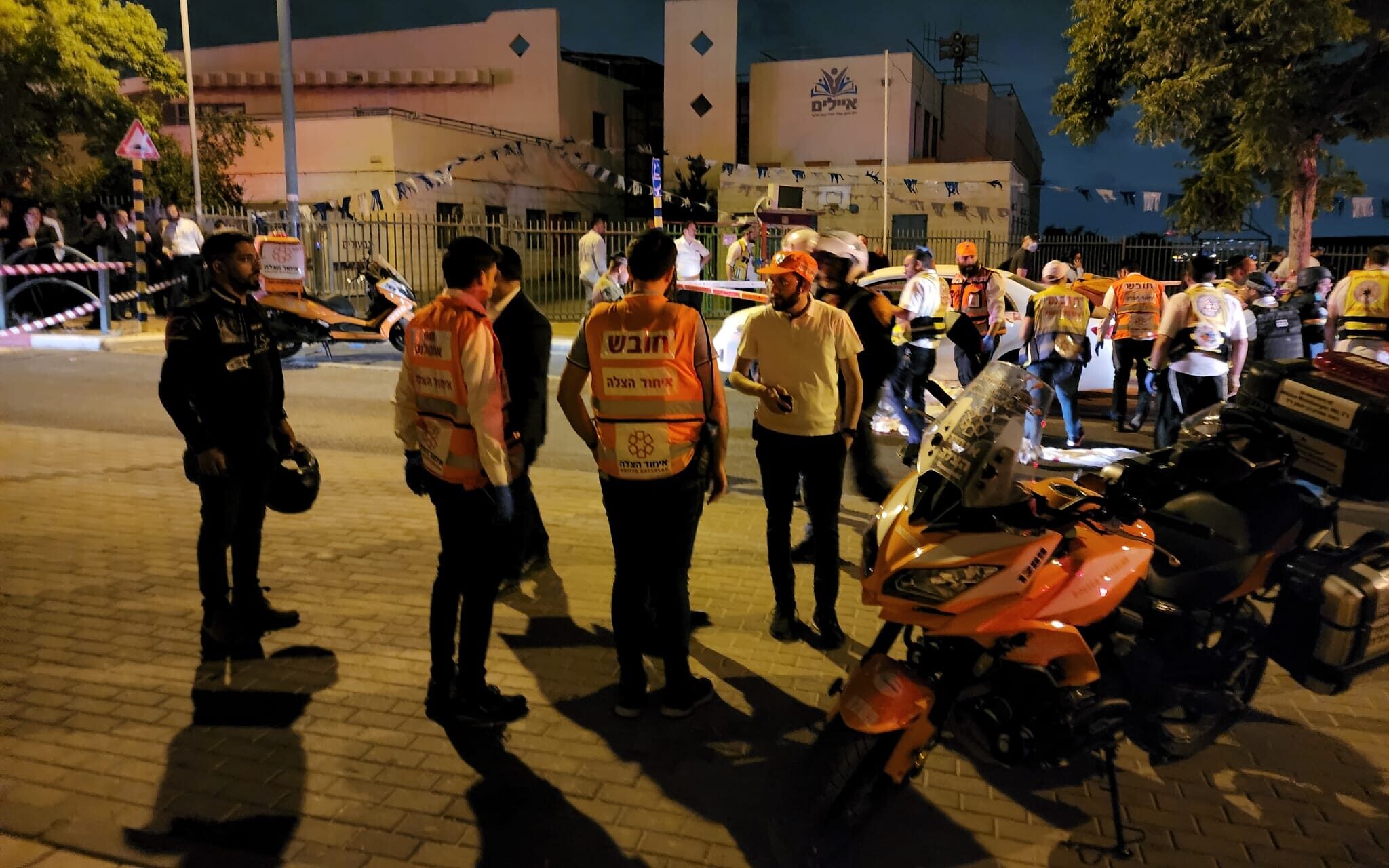 The scene of a terror attack in Elad, on May 5, 2022. (Hatzalah)