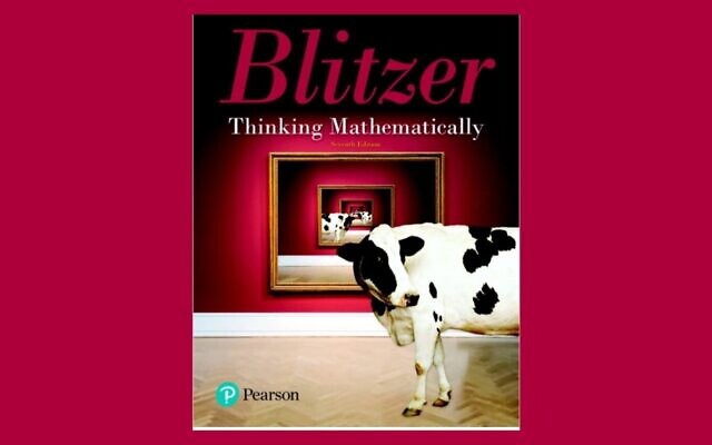 The cover of a textbook, 'Thinking Mathematically,' that includes a Jewish divorce joke. (Pearson via JTA)