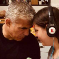 Foreign Minister Yair Lapid and his daughter Yael in 2018. (Yair Lapid' Facebook profile)