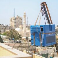 A Watergen water-from-air generator in Gaza, 2021. Illustrative. (Courtesy)
