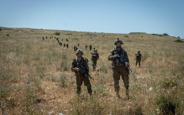 Israeli troops are seen participating in the IDF's 'Chariots of Fire' drill in northern Israel, in May 2022. (Israel Defense Forces)