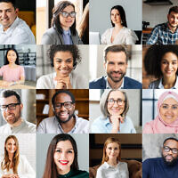 Illustrative image: A screen with different faces, like those used in Hebrew University research which concluded that people tend to over-estimate the presence of minorities. (iStock via Getty Images)