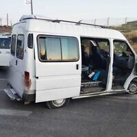A van police say was driven toward troops at the Hizma checkpoint, May 20, 2022. (Israel Police)