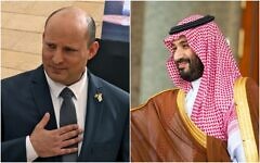 Prime Minister Naftali Bennett and Saudi Crown Prince Muhammad bin Salman. (Collage/AP)