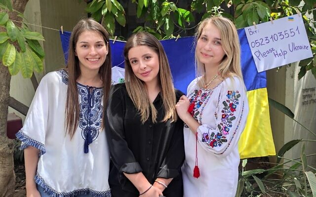 Ukrainian students at a Tel Aviv University fundraiser for Ukraine held on May 1 to 2, 2022. (Tel Aviv University)