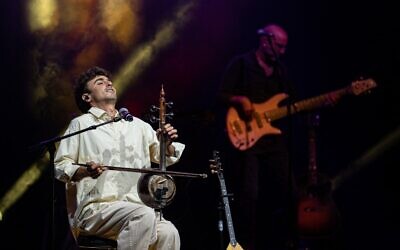 Mark Eliyahu performs on stage during Harbiye Open Air Concert in Istanbul, on June 13, 2022 (Yasin AKGUL / AFP)