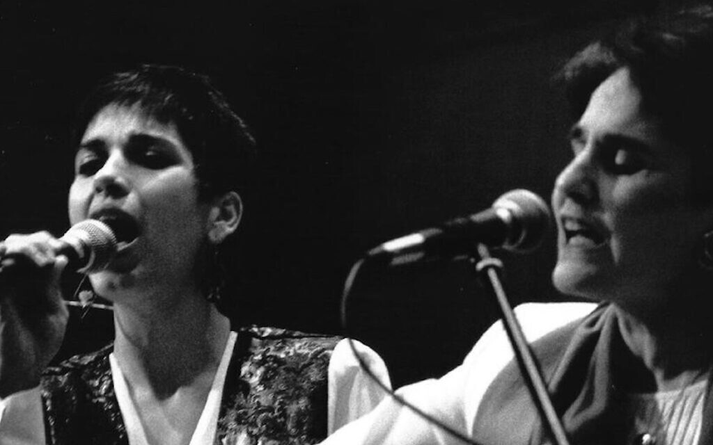 Bat Ella, left, met Debbie Friedman, right, more than 30 years ago. Today, she is trying to continue the singer's legacy by translating her music to Hebrew and spreading her egalitarian message across Israel. (Courtesy/ via JTA)
