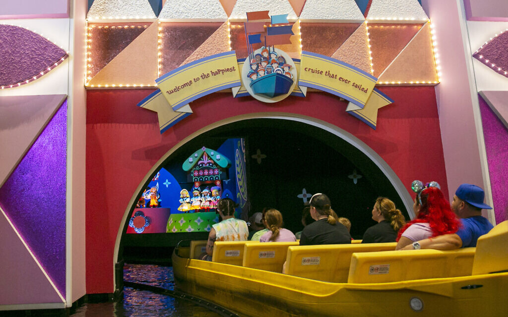 People visit the "it's a small world" ride at Walt Disney World Resort in Lake Buena Vista, Florida, on Monday, April 18, 2022. (AP Photo/Ted Shaffrey)