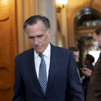 Sen. Mitt Romney, R-Utah, leaves the chamber at the Capitol in Washington, May 11, 2022. (J. Scott Applewhite/AP)