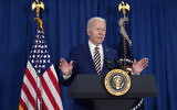US President Joe Biden speaks about the May jobs report, Friday, June 3, 2022, in Rehoboth Beach, Del. (AP Photo/Patrick Semansky)