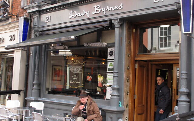 This March 21 photo shows Davy Byrne's pub in Dublin city, Ireland. The pub was famously mentioned in James Joyces' 'Ulysses' when the protagonist of the novel, Leopold Bloom, ate lunch there (AP Photo/Helen O'Neill)