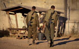 Illustrative: Israeli soldiers at a base in northern Israel, May 19, 2021. (David Cohen/Flash90)