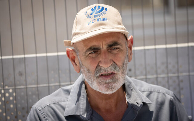 Jordan Valley Regional Council head David Elhayani attends a press conference of the Yesha Council outside the Prime Minister's Office in Jerusalem, August 12, 2021. (Yonatan Sindel/Flash90)