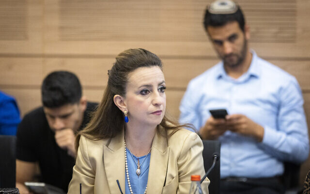 Meretz MK Ghaida Rinawie Zoabi attends a Finance Committee meeting in the Knesset in Jerusalem on June 8, 2022. (Olivier Fitoussi/Flash90)