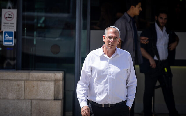 Yamina MK Nir Orbach seen leaving the Prime Minister's Office in Jerusalem, after meeting with Prime Minister Naftali Bennett, June 12, 2022. (Yonatan Sindel/Flash90)