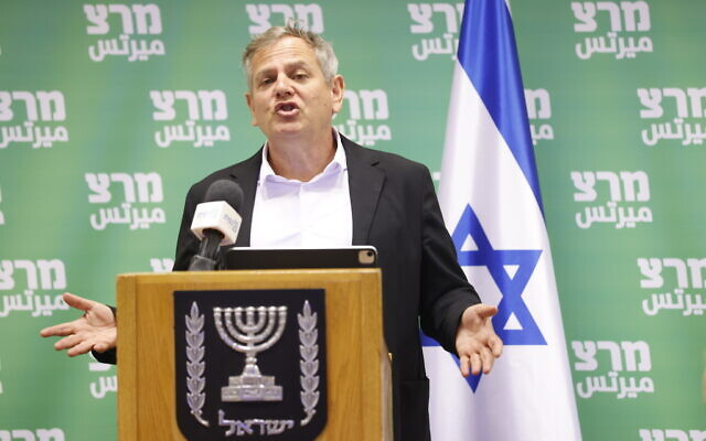 Minister of Health Nitzan Horowitz speaks at a meeting of his Meretz faction in the Knesset on June 27, 2022. (Olivier Fitoussi/Flash90)
