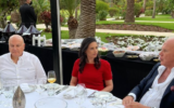 Interior Minister Ayelet Shaked, center, with Permanent Ambassador to Morocco David Govrin, left, and Madrid Jewish community leader Samy Cohen, June 20, 2022. (screen capture: Instagram)