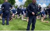 US police arrest 31 members of the white supremacist group Patriot Front near an Idaho pride event on June 11, 2022 (Screencapture/Twitter)