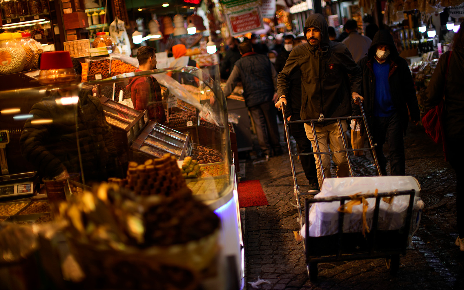 Illustrative: The Egyptian bazaar in Istanbul, Turkey, April 11, 2022. (AP Photo/Francisco Seco)