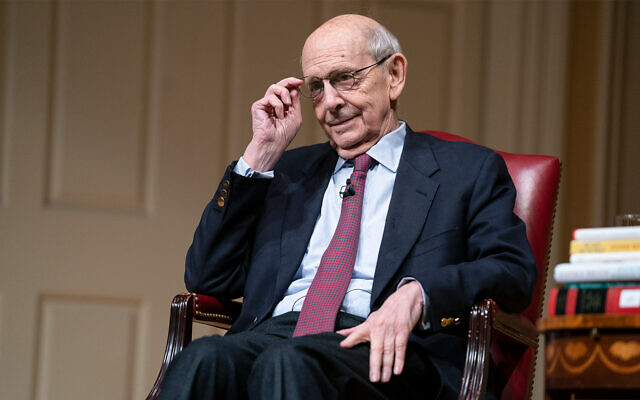 US Supreme Court Justice Stephen Breyer speaks during an event at the Library of Congress for the 2022 Supreme Court Fellows Program hosted by the Law Library of Congress, February 17, 2022, in Washington. (AP Photo/Evan Vucci, Pool)