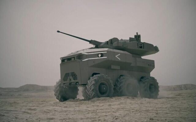 A new Medium Robotic Combat Vehicle in a handout photo published June 1, 2022. (Defense Ministry)