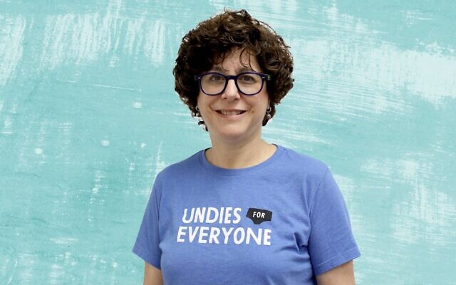 Rabbi Amy Weiss, founder and CEO of Undies for Everyone, was just named a CNN Hero this week. (Image courtesy of Undies for Everyone; design by Mollie Suss)