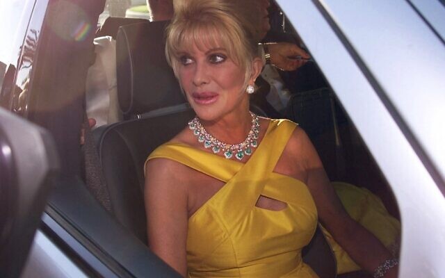 In this file photo taken on May 18, 2000, Ivana Trump arrives at the AMFAR (American Foundation for Aids Research) benefit party held at the Palm Beach Club during the 53rd Cannes Film Festival on the French Riviera (Jack GUEZ / AFP)