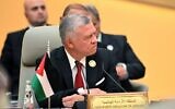 Jordan's King Abdullah II attends the Jeddah Security and Development Summit (GCC+3) at a hotel in Saudi Arabia's Red Sea coastal city of Jeddah on July 16, 2022. (Mandel Ngan/AFP)