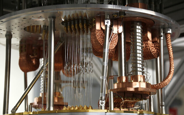 This Feb. 27, 2018, photo shows electronics for use in a quantum computer in the quantum computing lab at the IBM Thomas J. Watson Research Center in Yorktown Heights, NY. (AP/Seth Wenig)