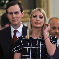 Ivanka Trump (right) and Jared Kushner (left) at a signing ceremony for 'phase one' of a US-China trade agreement, in the East Room of the White House, January 15, 2020, in Washington. (AP Photo/Steve Helber)