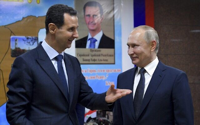 Syrian President Bashar Assad (left) and Russian President Vladimir Putin, Syria, Jan. 7, 2020 (Alexei Druzhinin, Sputnik, Kremlin Pool Photo via AP, File)