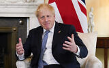 Britain's Prime Minister Boris Johnson at 10 Downing Street, London, June 6, 2022. (AP Photo/Alberto Pezzali, Pool)