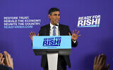 British MP Rishi Sunak launches his campaign for the Conservative Party leadership, in London, July 12, 2022. (AP Photo/Alberto Pezzali)
