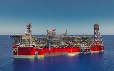 Energean's floating production system (FPSO) at the Karish gas field in the Mediterranean Sea. (Energean)