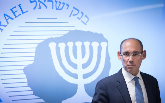 Bank of Israel chief Amir Yaron attends a press conference presenting the Israel bank's annual report in Jerusalem on March 31, 2019. (Yonatan Sindel/ Flash90)