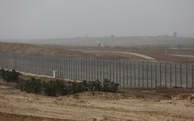 Illustrative: View of the barrier along the Israel-Gaza border, on December 8, 2021. (Flash90)
