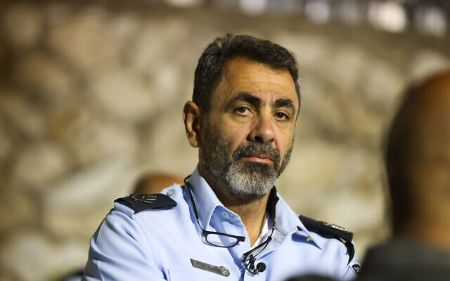 Northern District police chief Shimon Lavi seen at the Lag Baomer celebrations, at Mount Meron, May 19, 2022. (David Cohen/Flash90)