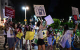 Israelis protest against the soaring housing prices in Tel Aviv and cost of living, on July 2, 2022. (Tomer Neuberg/Flash 90)