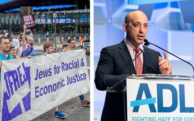 The Anti Defamation League CEO Jonathan Greenblatt retweeted a Twitter thread that singled out New York progressive group Jews For Racial and Economic Justice this week. (Getty/Courtesy via JTA)