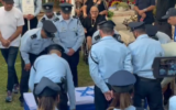Screen capture from video of the funeral of police Master Sergeant Barak Meshulam, who was fatally run over by Palestinian teen driving a stolen car, July 17, 2022. (Twitter)